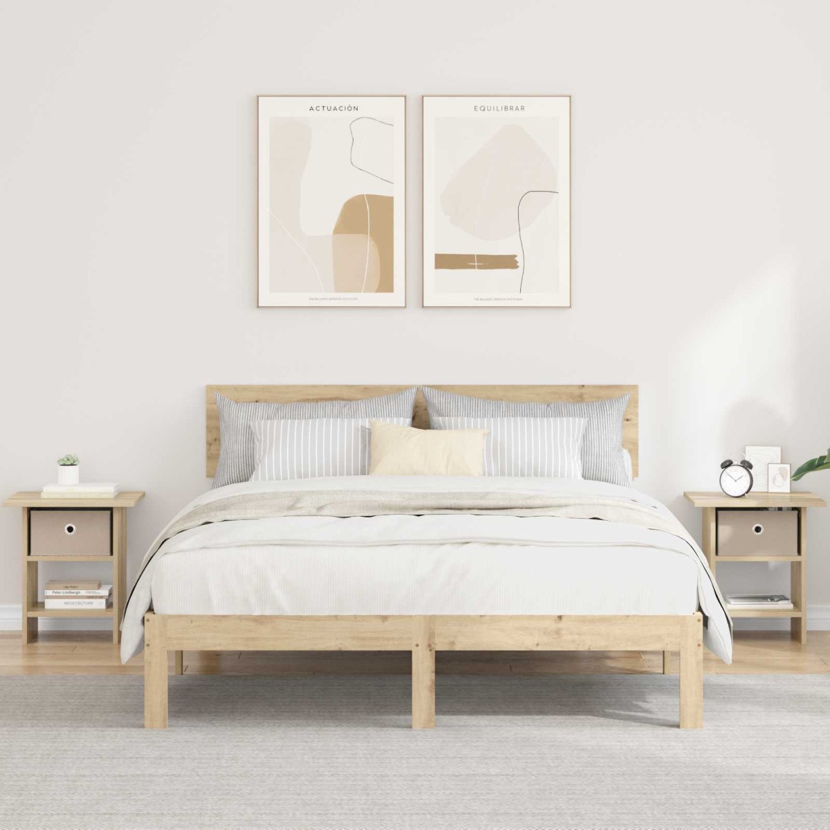 vidaXL Κομοδίνο 2 τεμ. Δρύς Sonoma 41 x 40 x 45 εκ Επεξεργασμένο Ξύλο