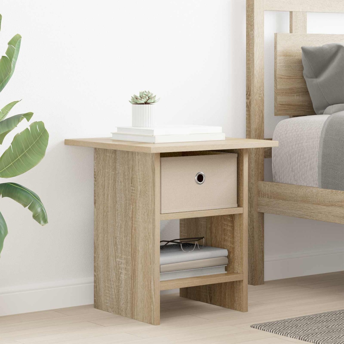 vidaXL Κομοδίνο 2 τεμ. Δρύς Sonoma 41 x 40 x 45 εκ Επεξεργασμένο Ξύλο