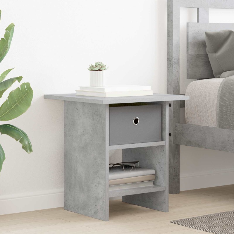 vidaXL Κομοδίνο Σκυρόδεμα Γκρι 41 x 40 x 45 εκ Επεξεργασμένο Ξύλο