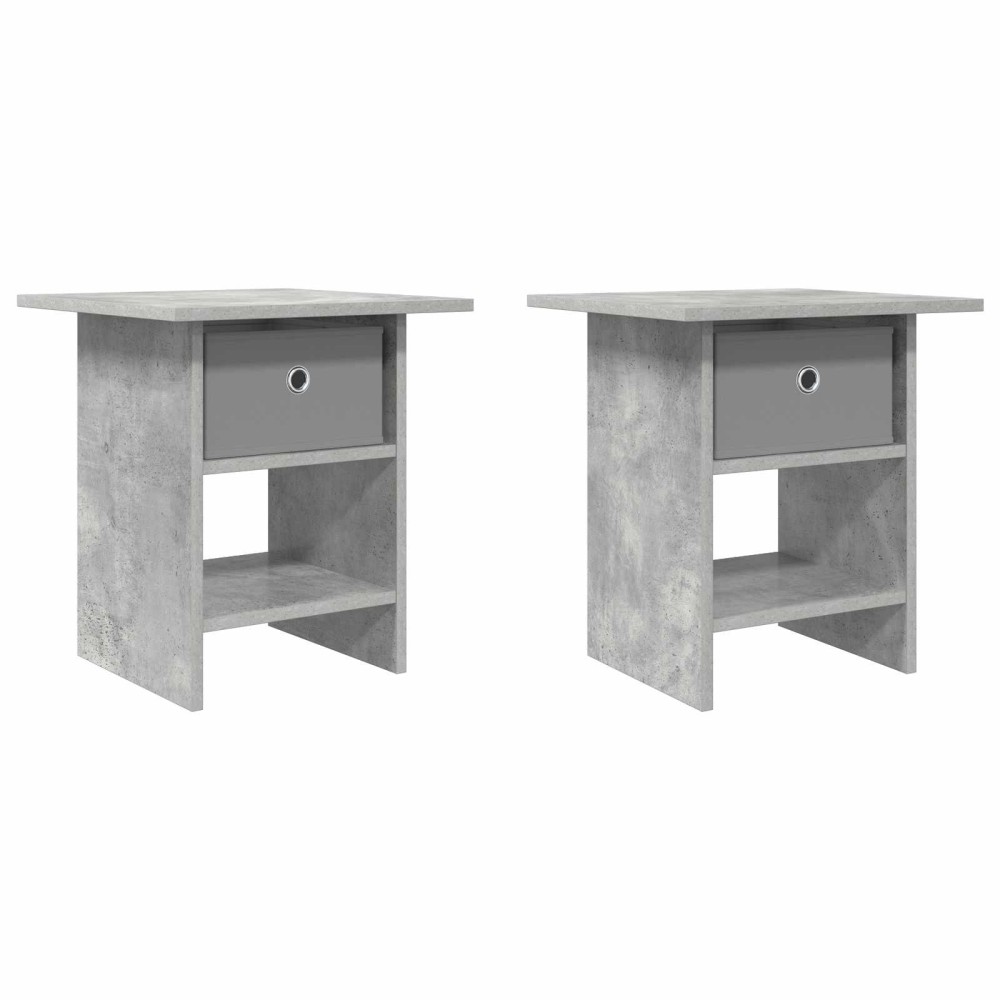 vidaXL Κομοδίνο 2 τεμ. Σκυρόδεμα Γκρι 41 x 40 x 45 εκ