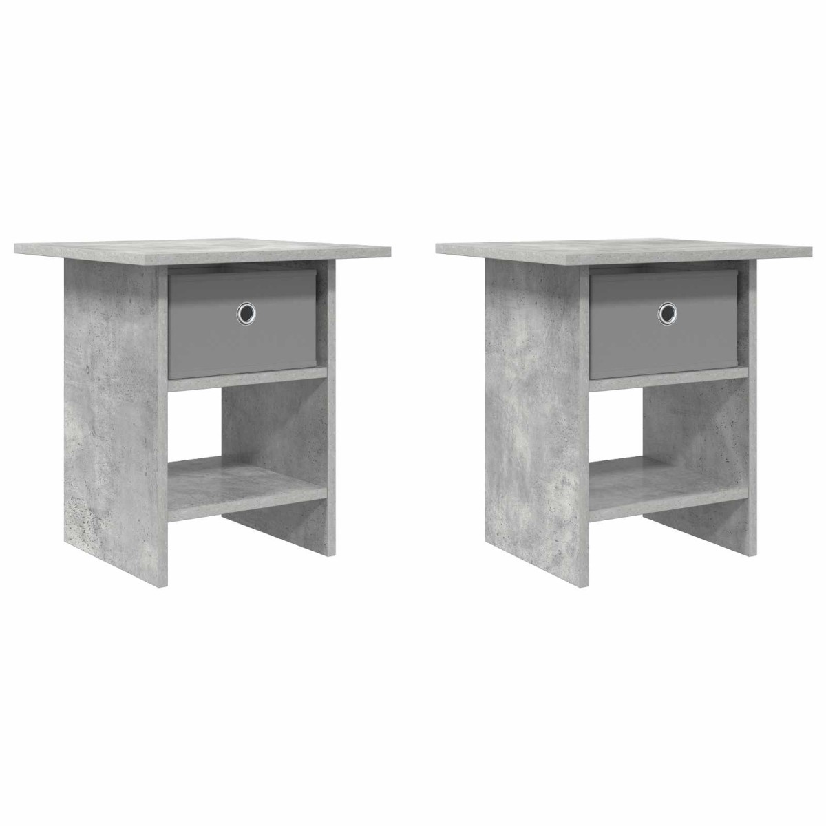 vidaXL Κομοδίνο 2 τεμ. Σκυρόδεμα Γκρι 41 x 40 x 45 εκ