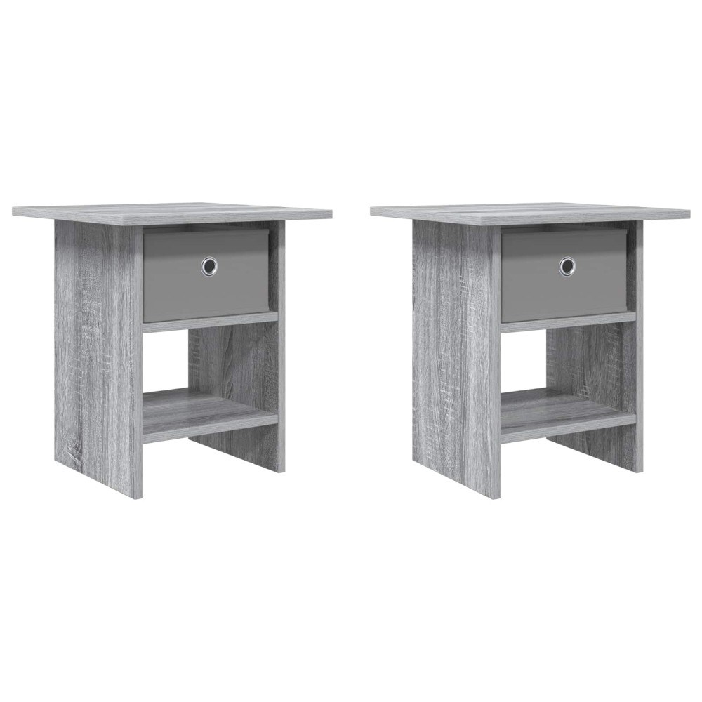 vidaXL Κομοδίνο 2 τεμ. Γκρίζο Σονομα 41 x 40 x 45 εκ