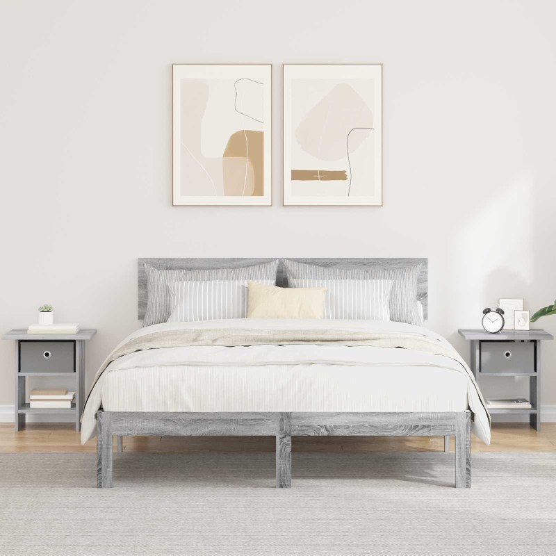 vidaXL Κομοδίνο 2 τεμ. Γκρίζο Σονομα 41 x 40 x 45 εκ