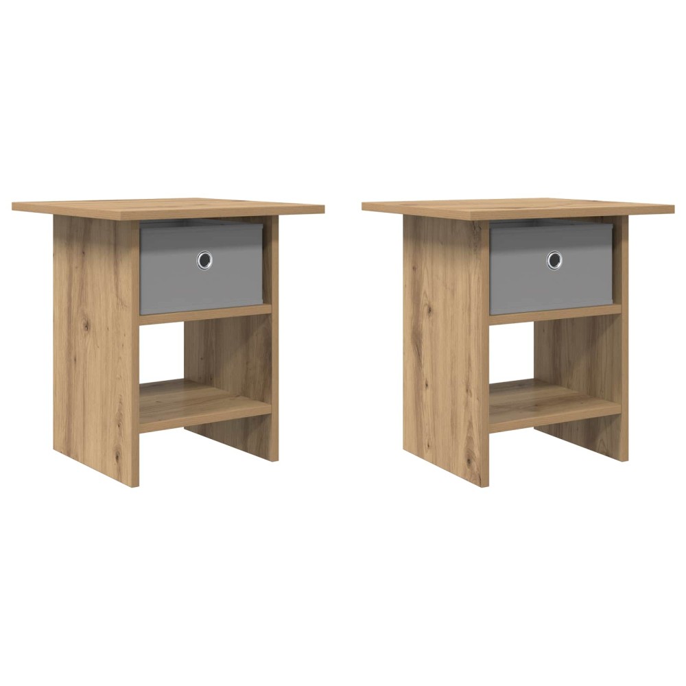 vidaXL Κομοδίνο 2 τεμ. Artisan Oak 41 x 40 x 45 εκ Επεξεργασμένο Ξύλο