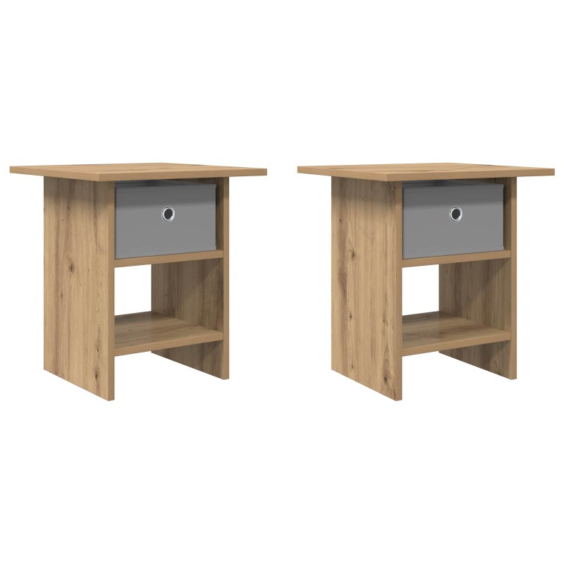 vidaXL Κομοδίνο 2 τεμ. Artisan Oak 41 x 40 x 45 εκ Επεξεργασμένο Ξύλο