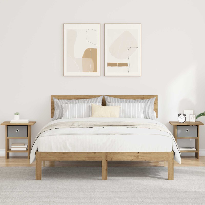vidaXL Κομοδίνο 2 τεμ. Artisan Oak 41 x 40 x 45 εκ Επεξεργασμένο Ξύλο