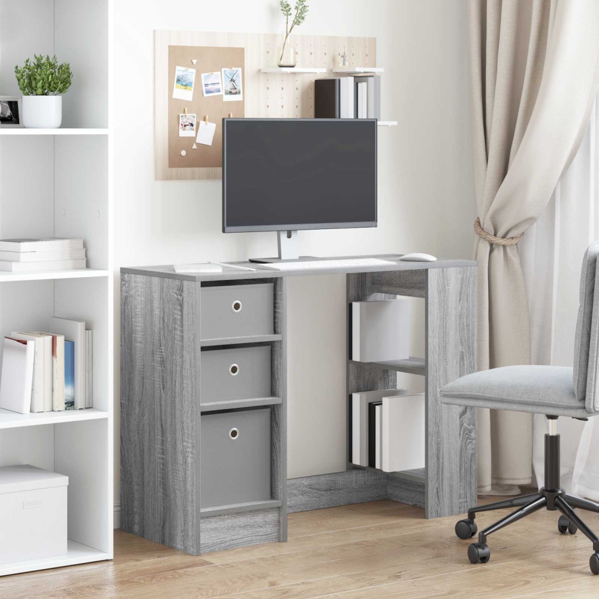 vidaXL Γραφείο Γκρίζο Σονομα 100 x 40 x 75 cm Επεξεργασμένο Ξύλο
