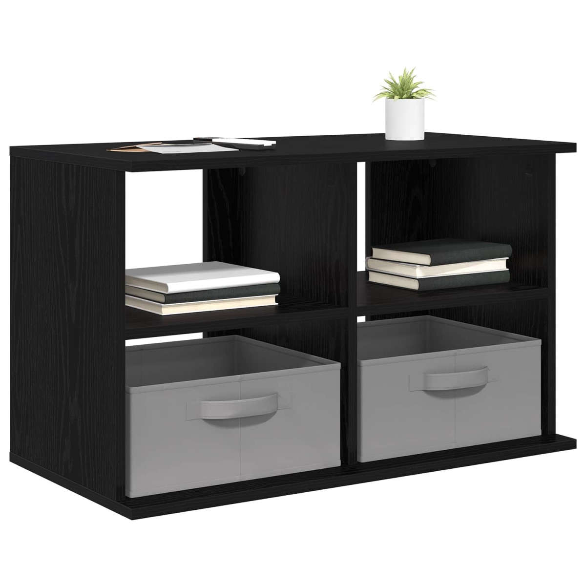 vidaXL Βάση τηλεόρασης με συρτάρι Μαύρη Οξυά 79 x 40 x 48 εκ