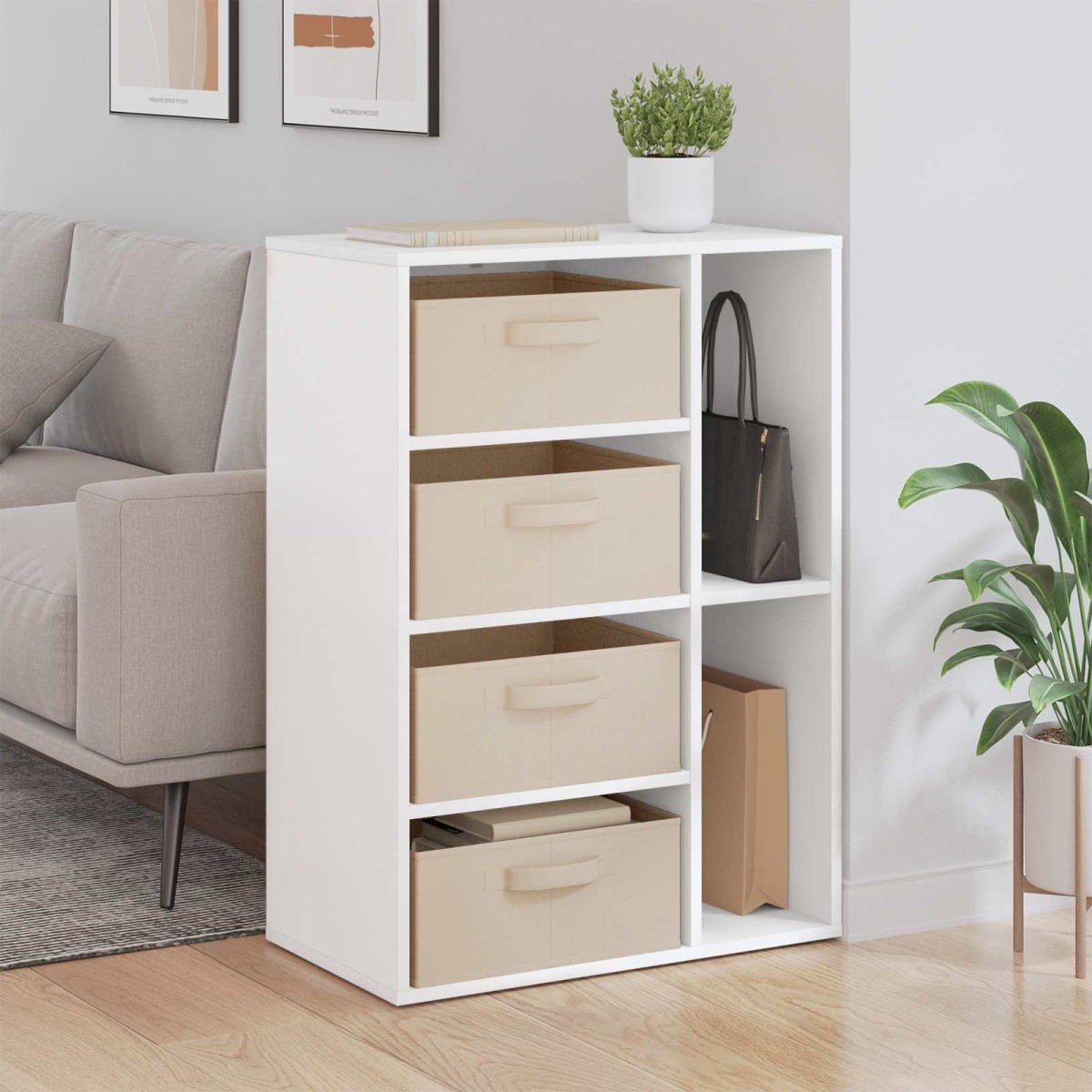 vidaXL Πλαϊνό γραφείο Λευκό 60 x 33,5 x 84 εκ