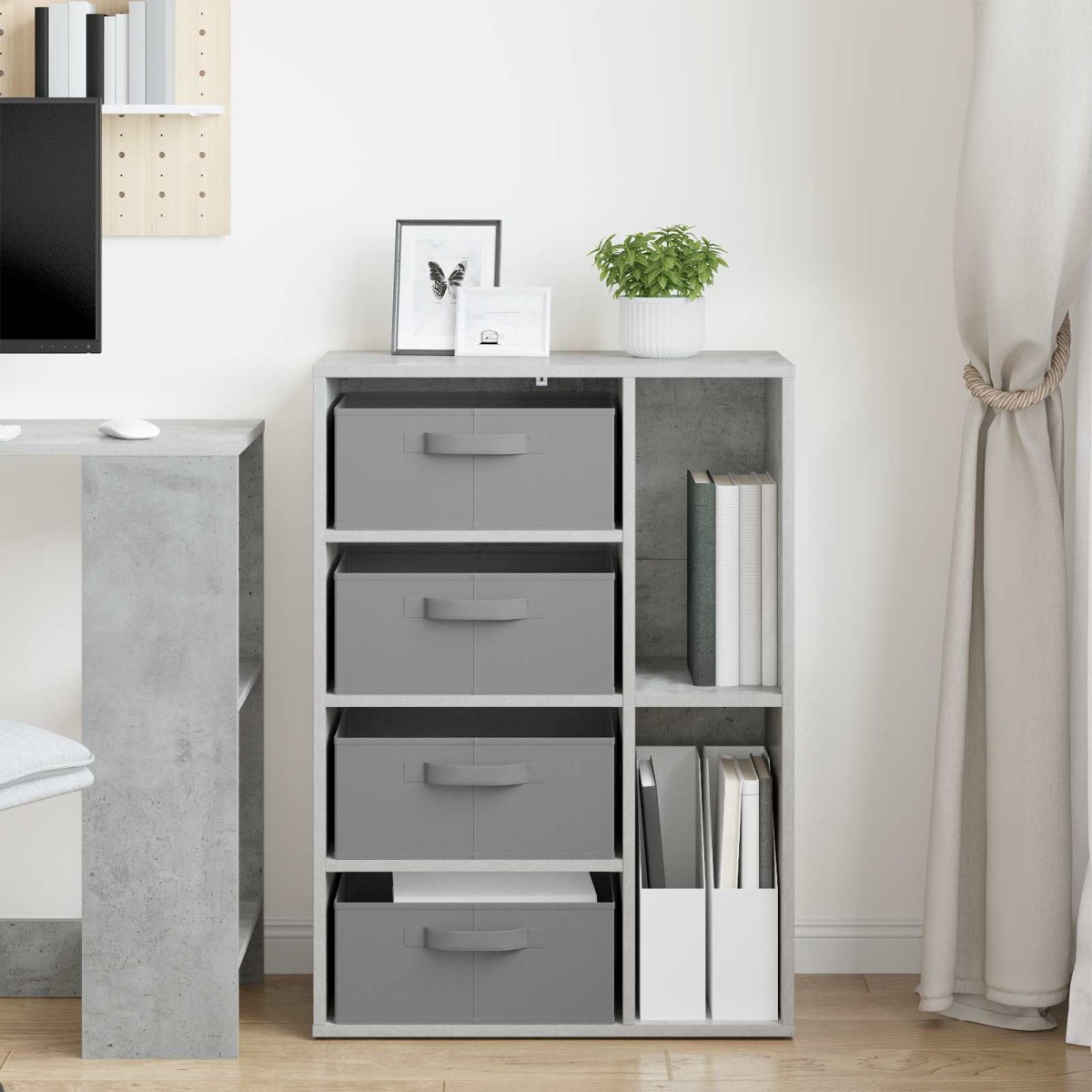 vidaXL Πλαϊνό γραφείο Γκρι Σκυροδέματος 60 x 33,5 x 84 εκ