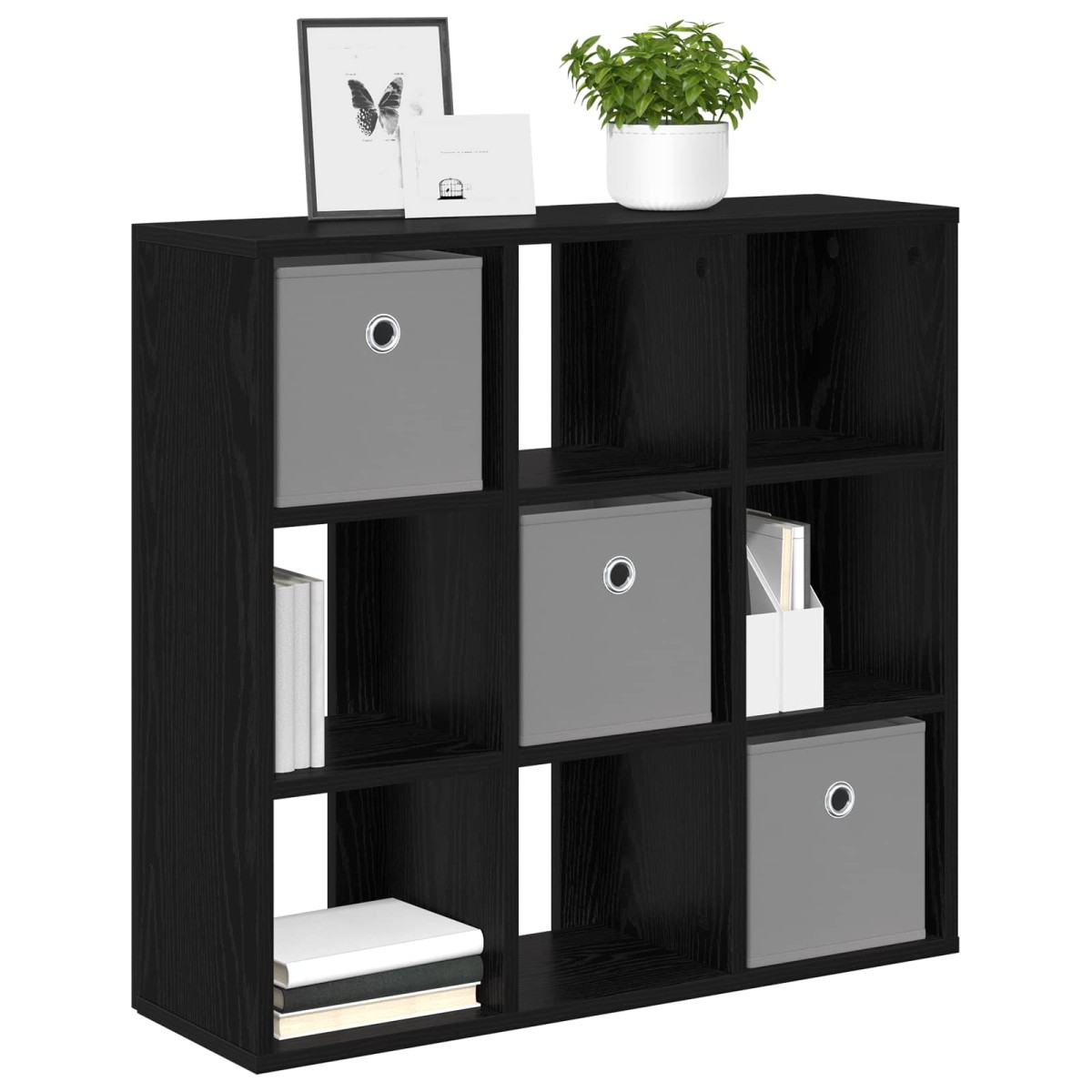 vidaXL Πλαϊνό γραφείο με συρτάρι Μαύρη Οξυά 73,5 x 24 x 69,5 εκ.