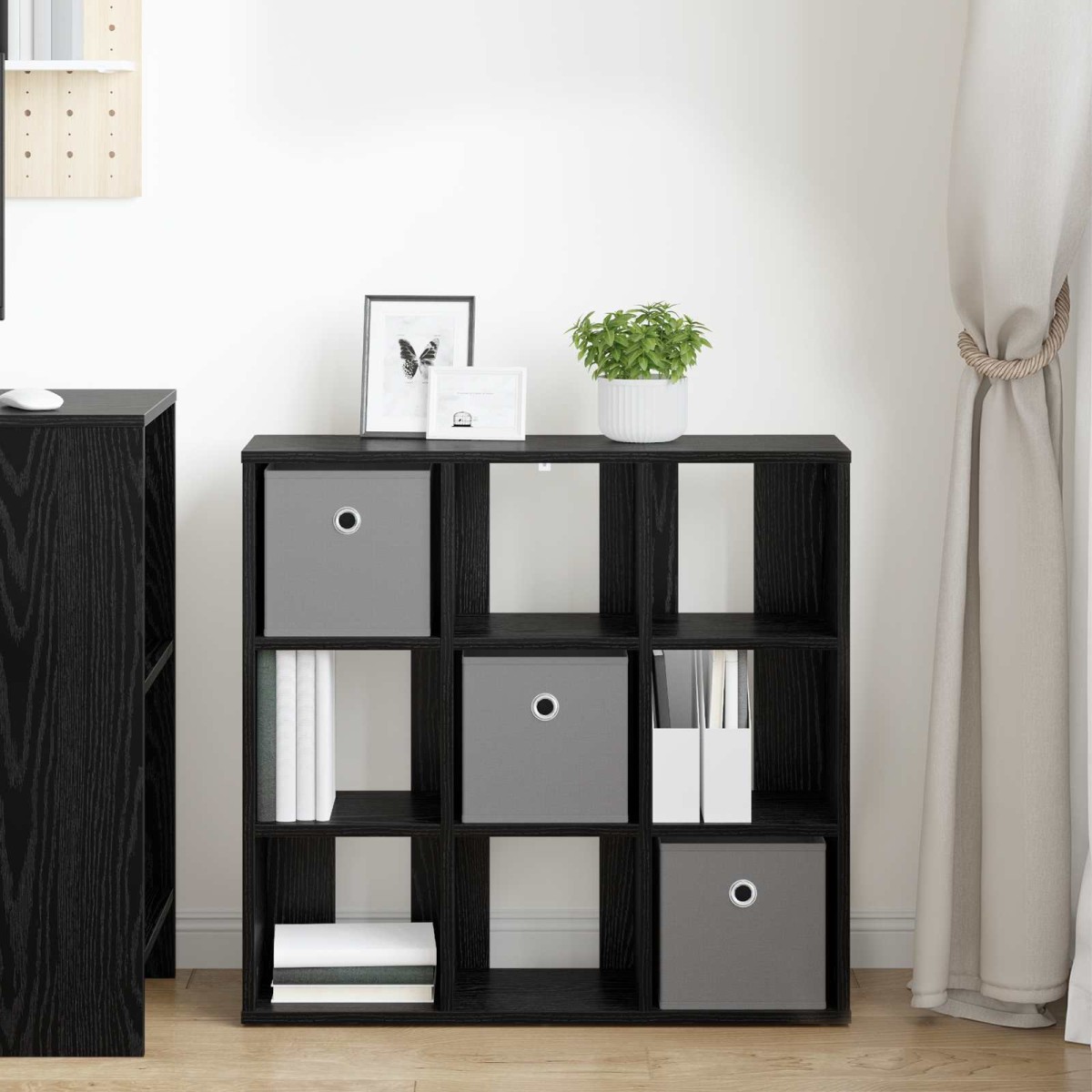 vidaXL Πλαϊνό γραφείο με συρτάρι Μαύρη Οξυά 73,5 x 24 x 69,5 εκ.
