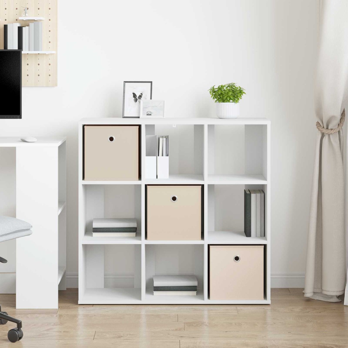 vidaXL Πλαϊνό γραφείο με συρτάρι Λευκό 88,5 x 29 x 84,5 εκ.
