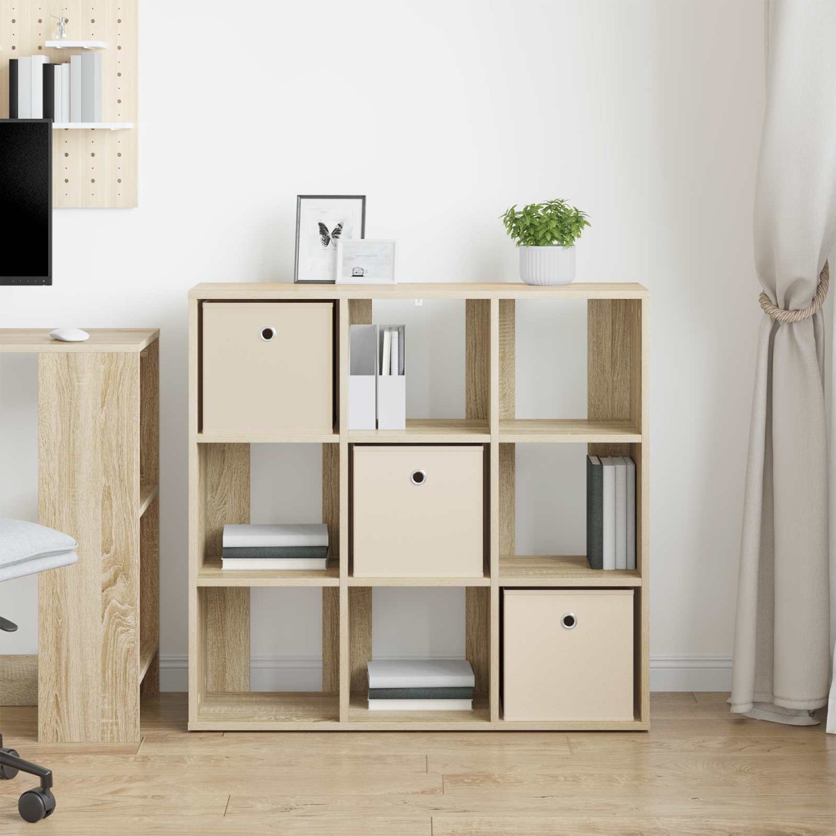 vidaXL Πλαϊνό γραφείο με συρτάρι Δρύς Sonoma 88,5 x 29 x 84,5 εκ.