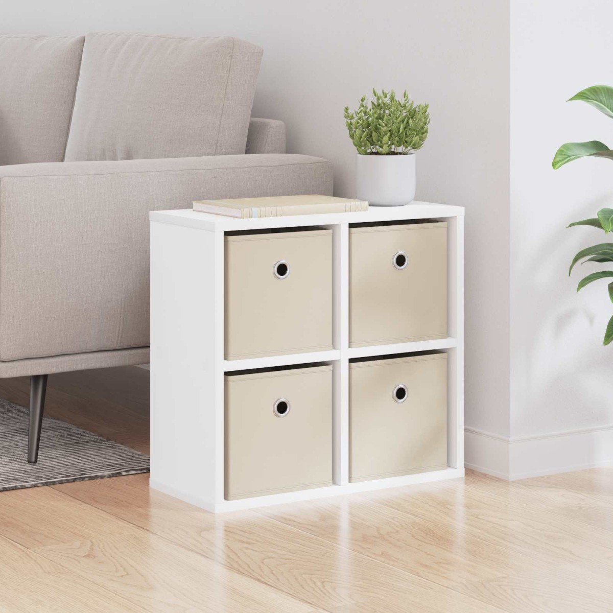 vidaXL Πλαϊνό γραφείο με συρτάρι Λευκό 49,5 x 22 x 47 εκ