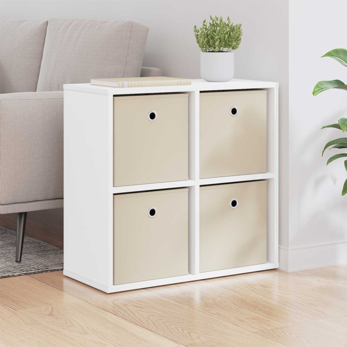 vidaXL Πλαϊνό γραφείο με συρτάρι Λευκό 59,5 x 27 x 57 εκ