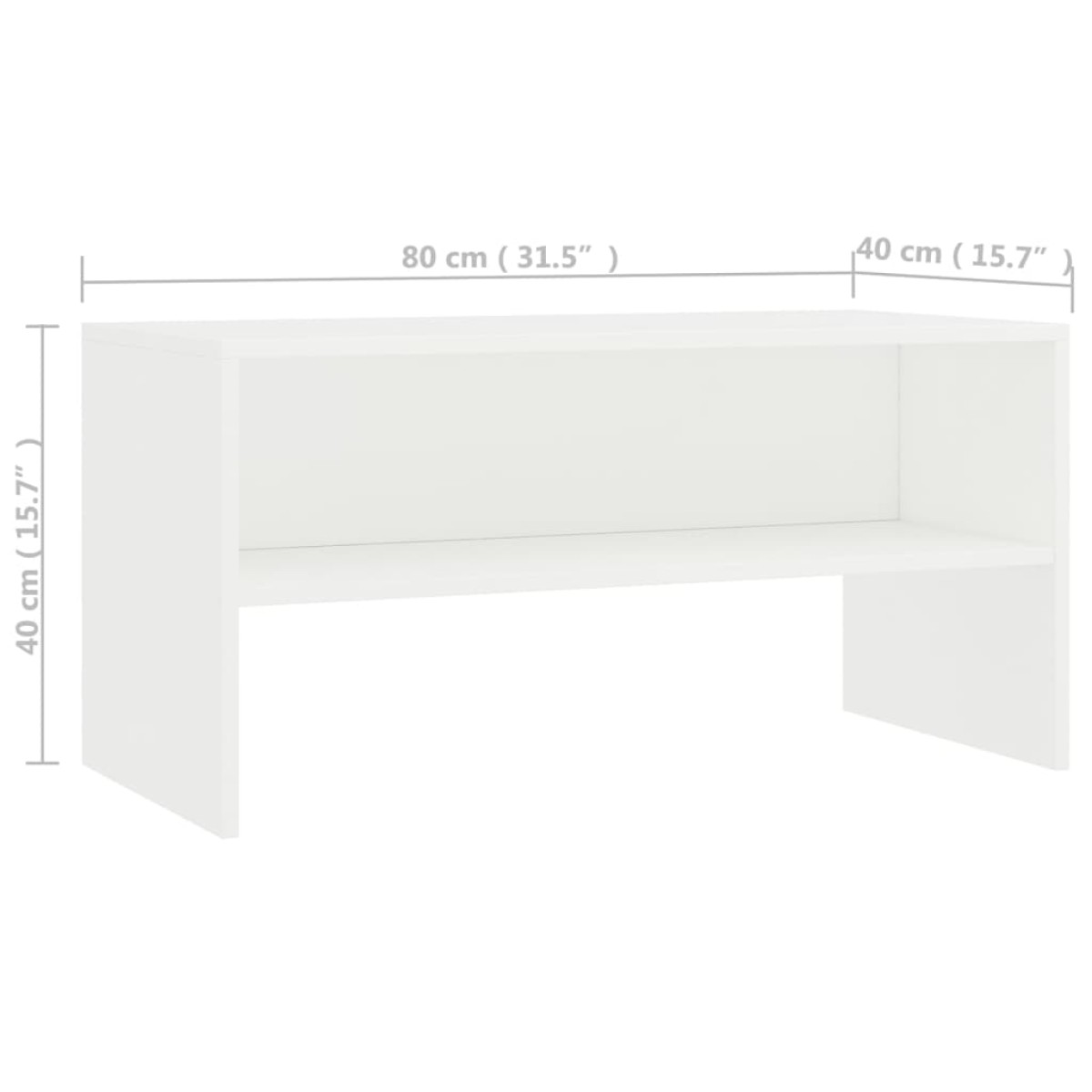 vidaXL Έπιπλο Τηλεόρασης Λευκό 80 x 40 x 40 εκ. από Μοριοσανίδα