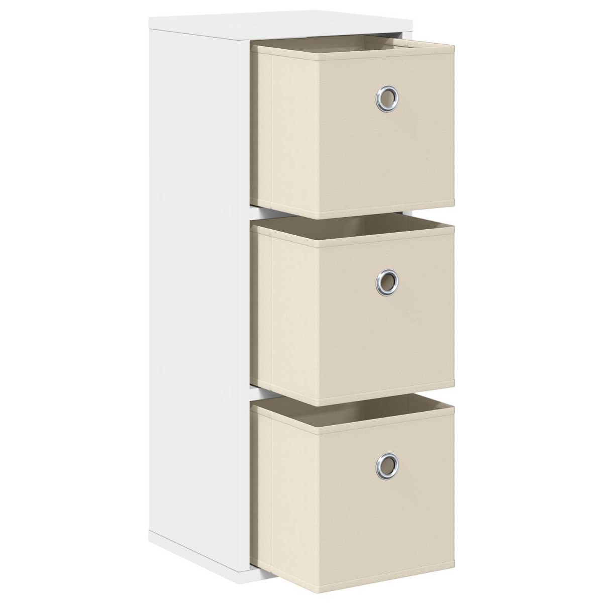 vidaXL Πλαϊνό γραφείο με συρτάρι Λευκό 25,5 x 22 x 69,5 εκ