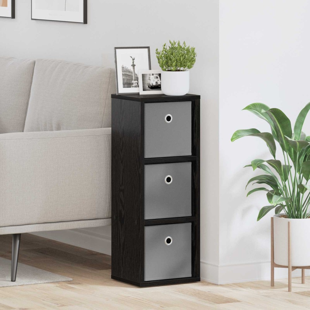 vidaXL Πλαϊνό γραφείο με συρτάρι Μαύρη Οξυά 25,5 x 22 x 69,5 εκ