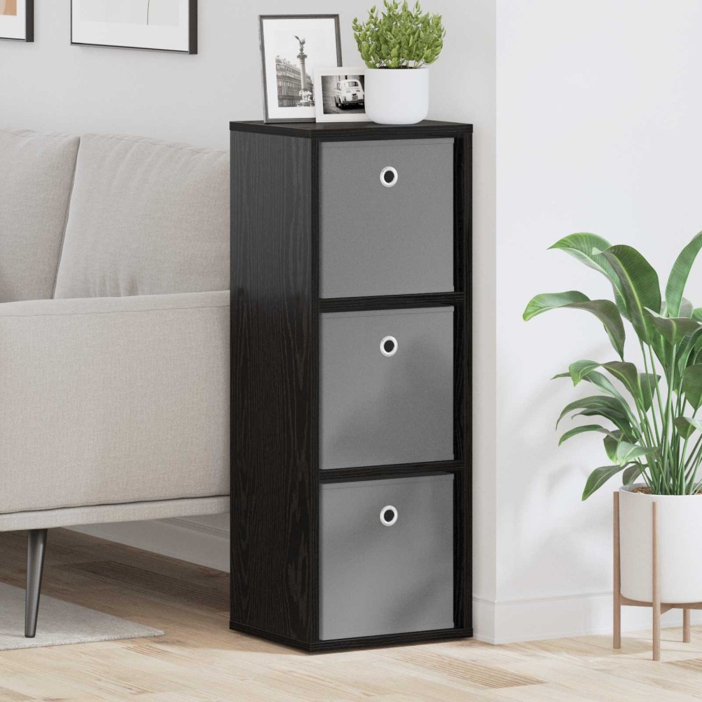 vidaXL Πλαϊνό γραφείο με συρτάρι Μαύρη Οξυά 30,5 x 27 x 84,5 εκ