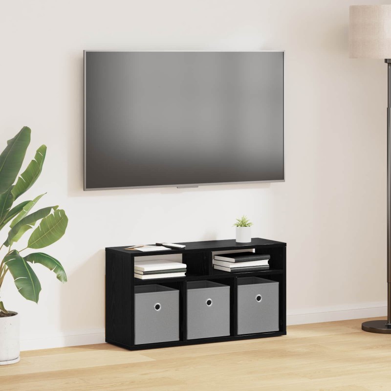 vidaXL Χαμηλό γραφείο με συρτάρι Μαύρη Οξυά 72 x 22,5 x 38 εκ