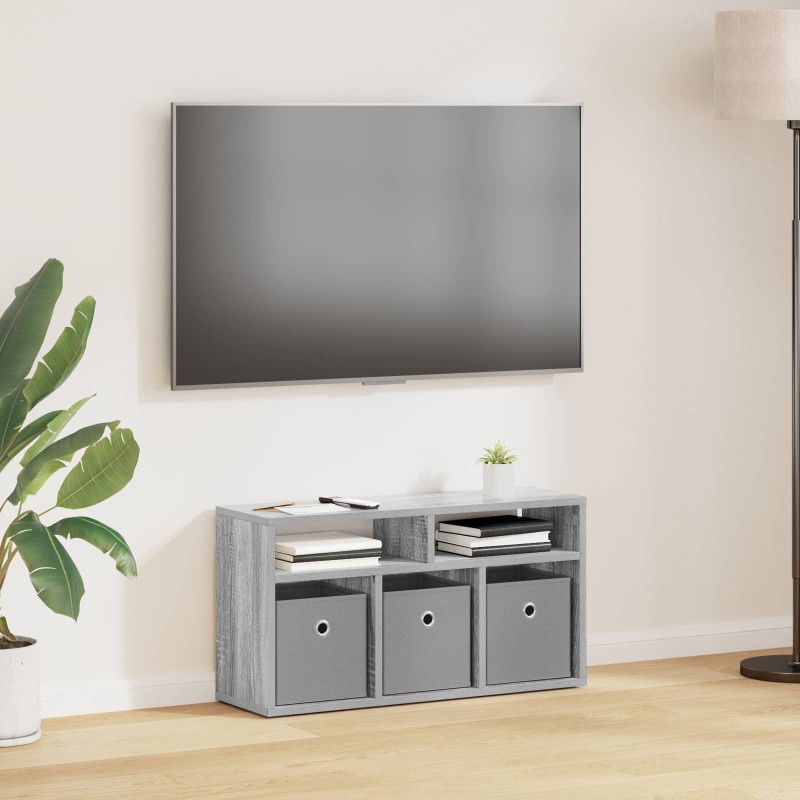 vidaXL Χαμηλό γραφείο με συρτάρι Γκρίζο Σονομα 72 x 22,5 x 38 εκ