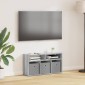 vidaXL Χαμηλό γραφείο με συρτάρι Γκρίζο Σονομα 72 x 22,5 x 38 εκ