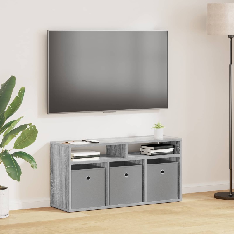 vidaXL Χαμηλό γραφείο με συρτάρι Γκρίζο Σονομα 87 x 27,5 x 43 εκ