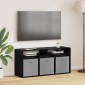 vidaXL Χαμηλό γραφείο με συρτάρι Μαύρη Οξυά 102 x 32 x 48,5 εκ.
