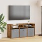 vidaXL Χαμηλό γραφείο με συρτάρι Παλιό ξύλο 102 x 32 x 48,5 εκ.