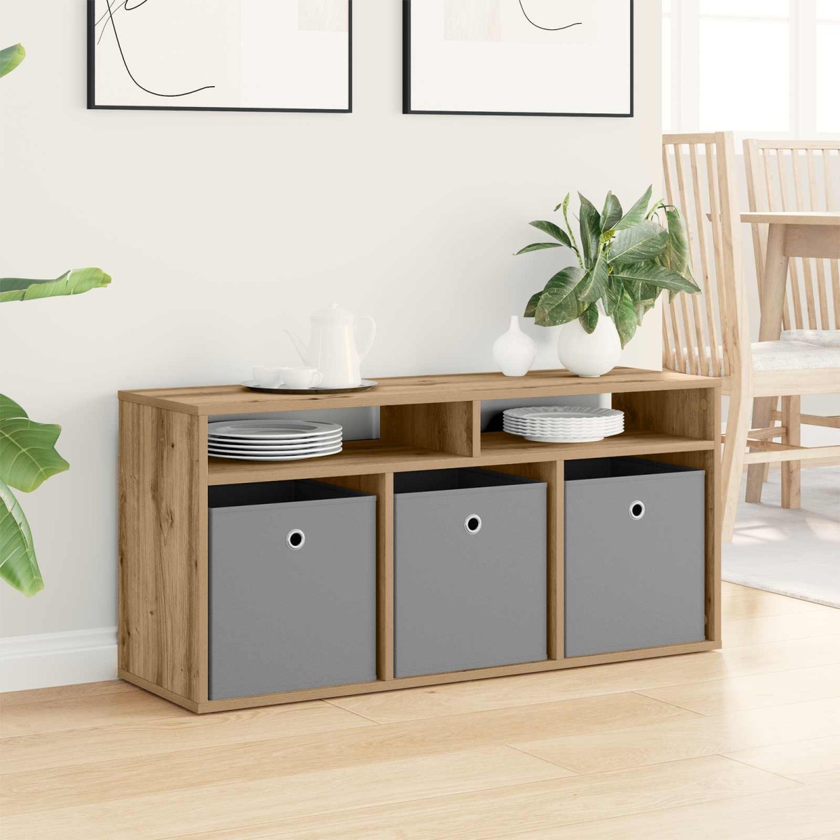 vidaXL Χαμηλό γραφείο 102 x 32 x 48,5 εκ. Artisan Oak