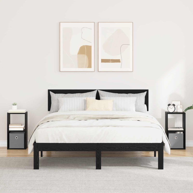 vidaXL Κομοδίνο 2 τμχ. Μαύρη Οξυά 25,5 x 22 x 49,5 εκ