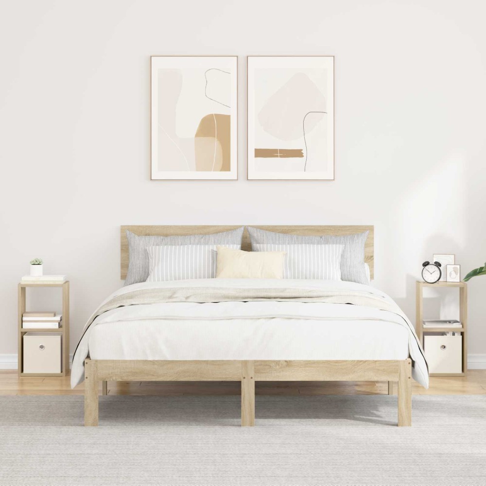 vidaXL Κομοδίνο 2 τμχ. Δρύς Sonoma 25,5 x 22 x 49,5 εκ