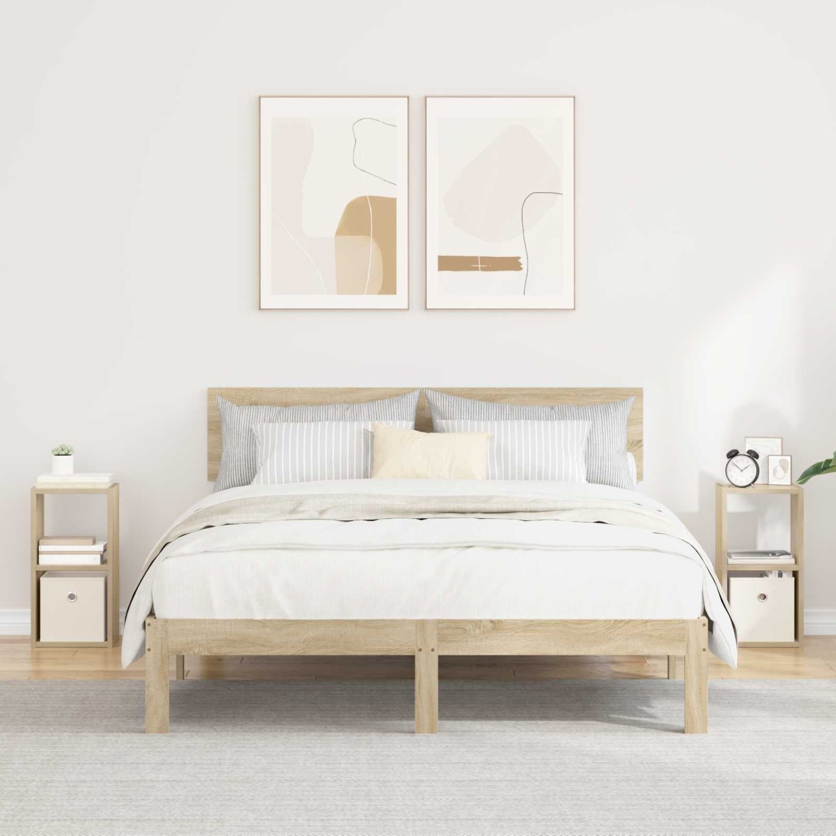 vidaXL Κομοδίνο 2 τμχ. Δρύς Sonoma 25,5 x 22 x 49,5 εκ