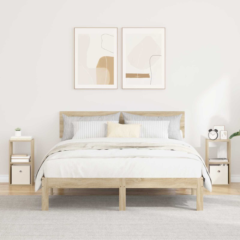 vidaXL Κομοδίνο 2 τμχ. Δρύς Sonoma 25,5 x 22 x 49,5 εκ