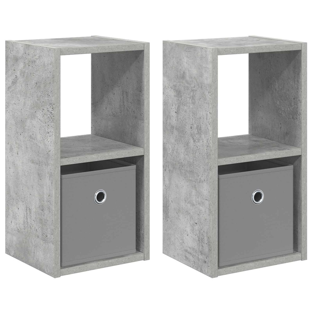 vidaXL Κομοδίνο 2 τμχ. Σκυρόδεμα Γκρι 25,5 x 22 x 49,5 εκ