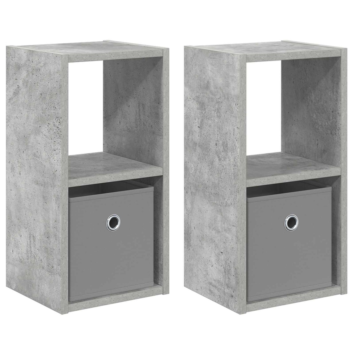 vidaXL Κομοδίνο 2 τμχ. Σκυρόδεμα Γκρι 25,5 x 22 x 49,5 εκ