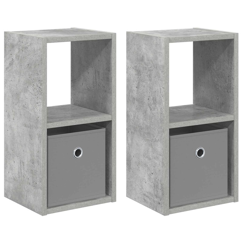 vidaXL Κομοδίνο 2 τμχ. Σκυρόδεμα Γκρι 25,5 x 22 x 49,5 εκ