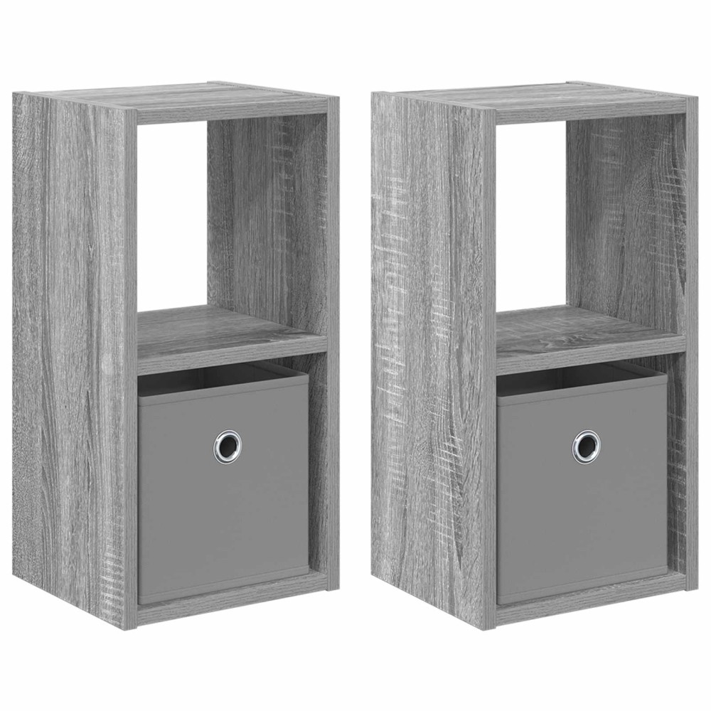 vidaXL Κομοδίνο 2 τμχ. Γκρίζο Σονομα 25,5 x 22 x 49,5 εκ