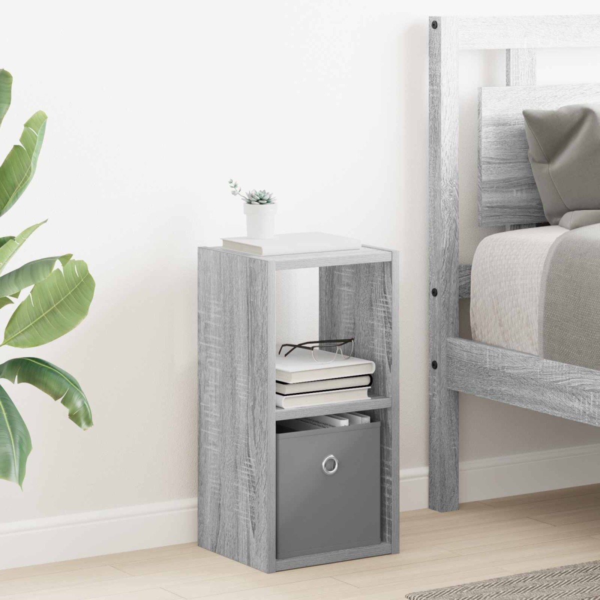 vidaXL Κομοδίνο 2 τμχ. Γκρίζο Σονομα 25,5 x 22 x 49,5 εκ