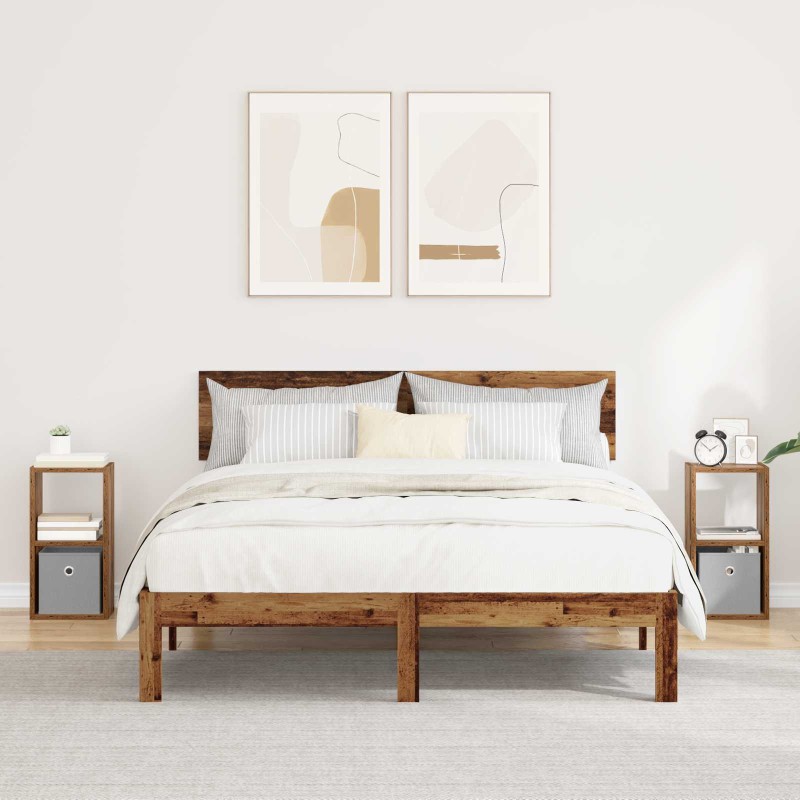 vidaXL Κομοδίνο 2 τμχ. Παλιό ξύλο 25,5 x 22 x 49,5 εκ