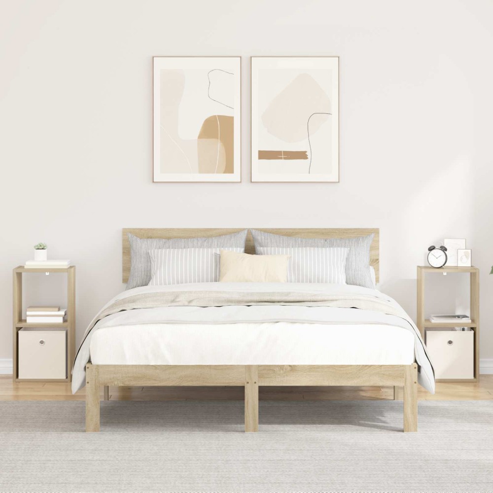 vidaXL Κομοδίνο 2 τμχ. Δρύς Sonoma 30,5 x 27 x 59,5 εκ