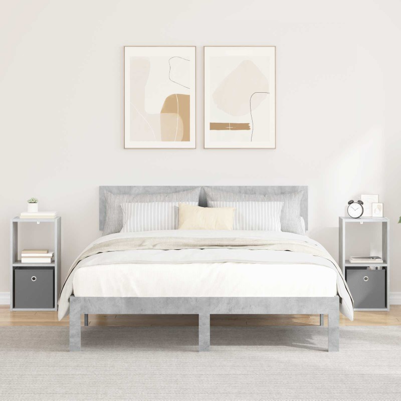 vidaXL Κομοδίνο 2 τμχ. Σκυρόδεμα Γκρι 30,5 x 27 x 59,5 εκ
