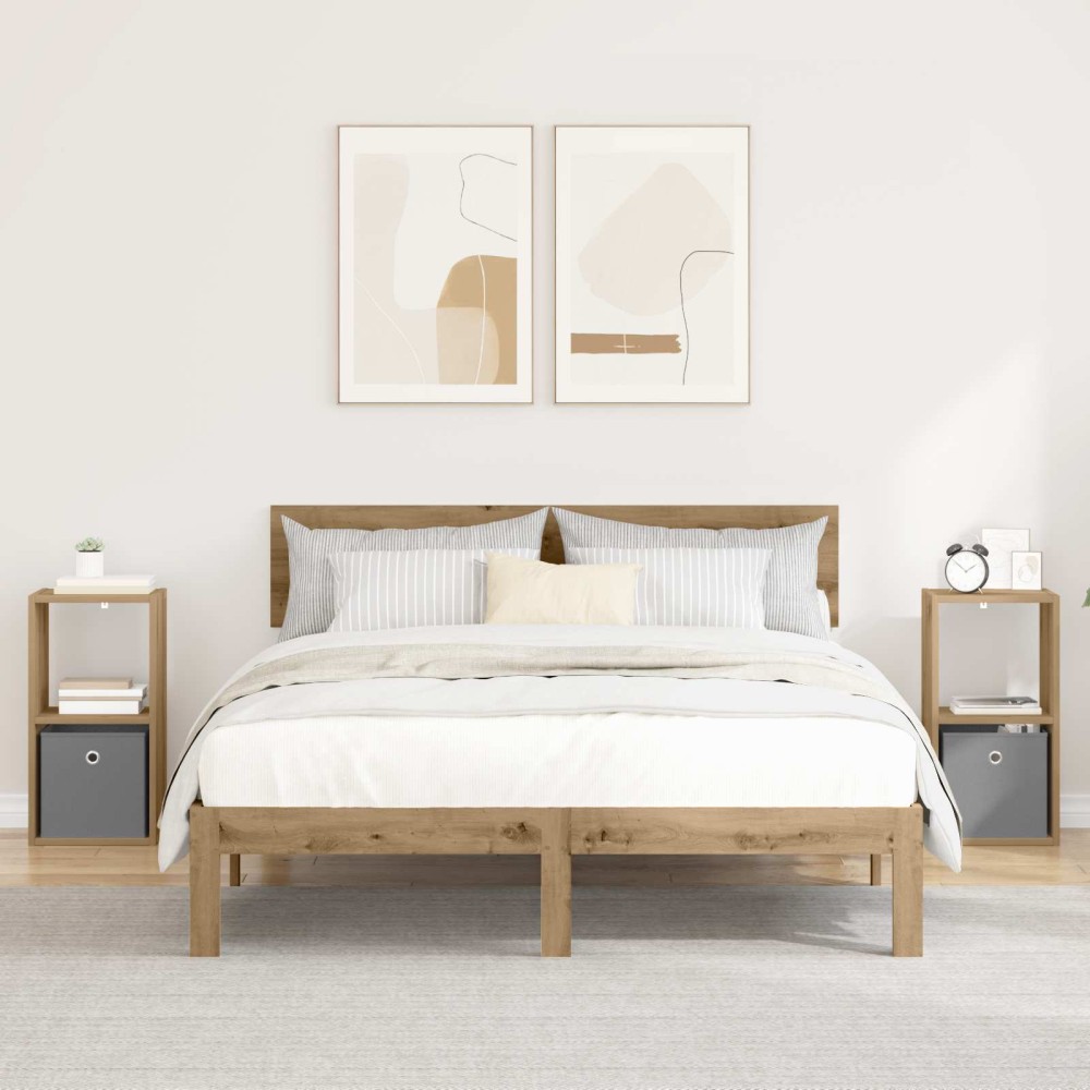 vidaXL Κομοδίνο 2 τμχ. Artisan Oak 30,5 x 27 x 59,5 εκ