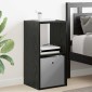 vidaXL Κομοδίνο 2 τμχ. Μαύρη Οξυά 35 x 32 x 68,5 εκ Επεξεργασμένο Ξύλο