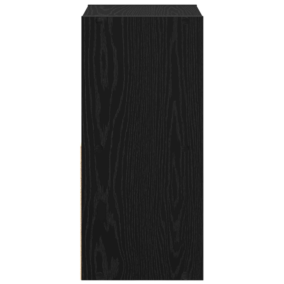 vidaXL Κομοδίνο 2 τμχ. Μαύρη Οξυά 35 x 32 x 68,5 εκ Επεξεργασμένο Ξύλο