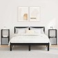 vidaXL Κομοδίνο 2 τμχ. Μαύρη Οξυά 35 x 32 x 68,5 εκ Επεξεργασμένο Ξύλο