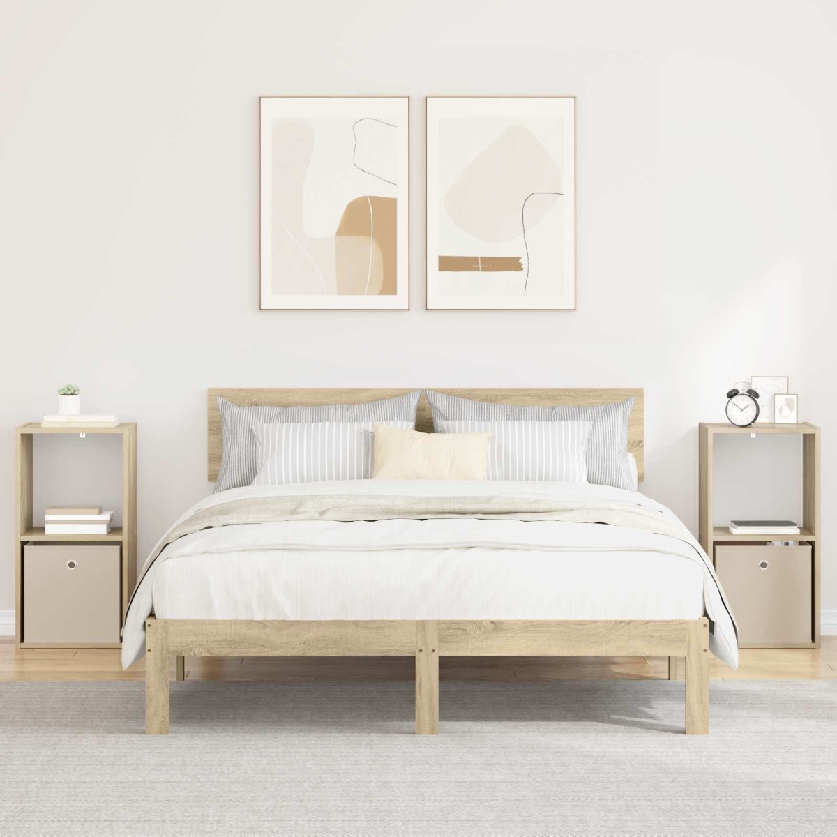 vidaXL Κομοδίνο 2 τμχ. Δρύς Sonoma 35 x 32 x 68,5 εκ