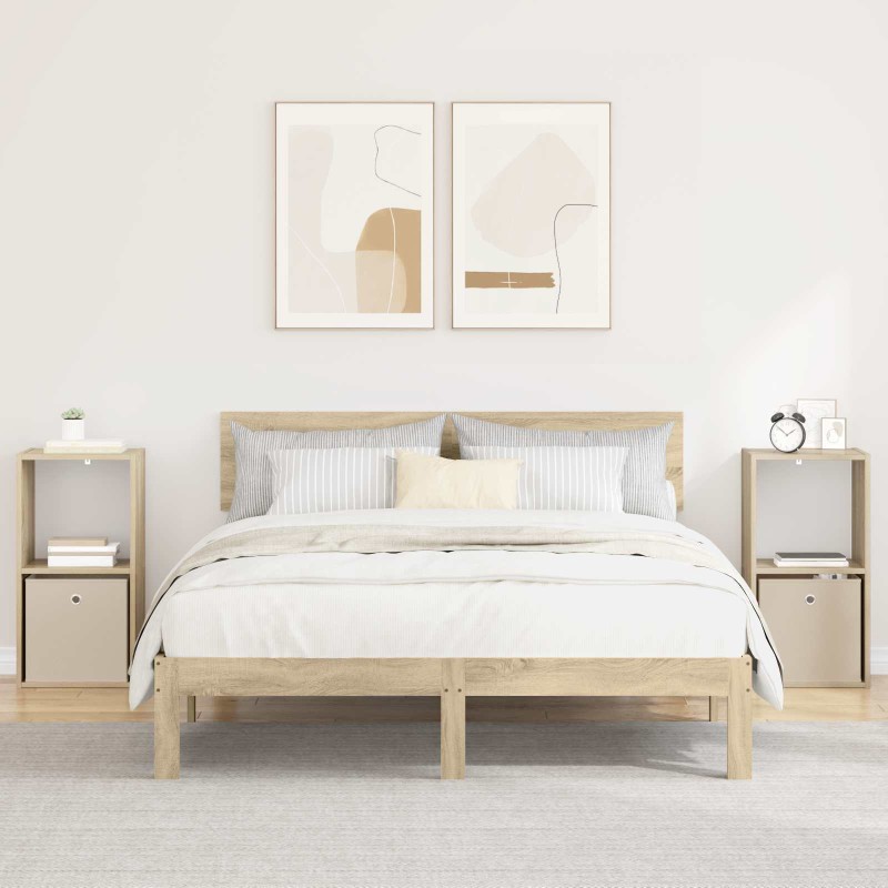 vidaXL Κομοδίνο 2 τμχ. Δρύς Sonoma 35 x 32 x 68,5 εκ