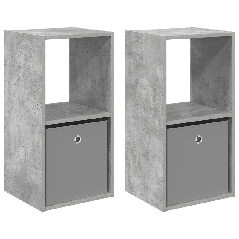 vidaXL Κομοδίνο 2 τμχ. Σκυρόδεμα Γκρι 35 x 32 x 68,5 εκ